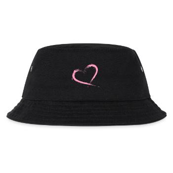 Herz Bürste Rosa Vektorgrafik - Kinder Bucket Hat - Schwarz - Vorne