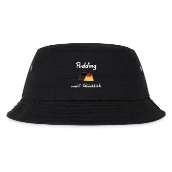 Pudding macht Gluecklich - Kinder Bucket Hat - Schwarz - Vorne
