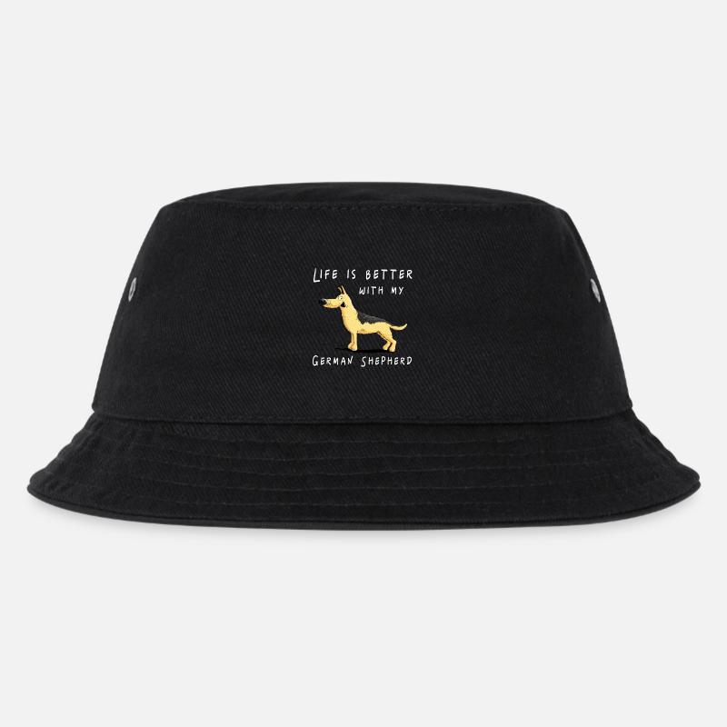 Life Is Better With My German Shepherd I DSH Hund - Kinder Bucket Hat - Schwarz