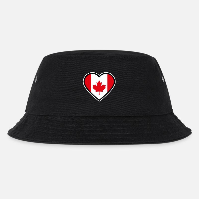 kanada flagge herz - Kinder Bucket Hat - Schwarz