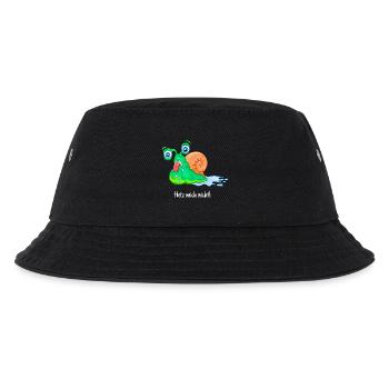 Nicht hetzen, dicke Schnecke, fett, laufen, - Kinder Bucket Hat - Schwarz - Vorne