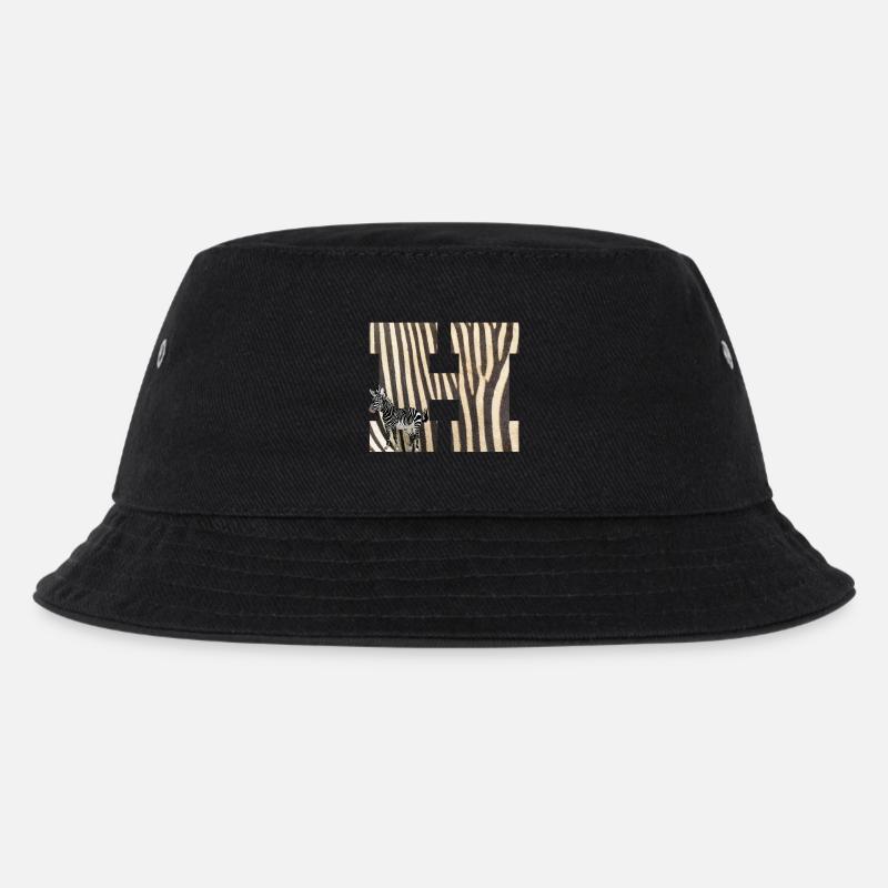 zebra h - Kinder Bucket Hat - Schwarz