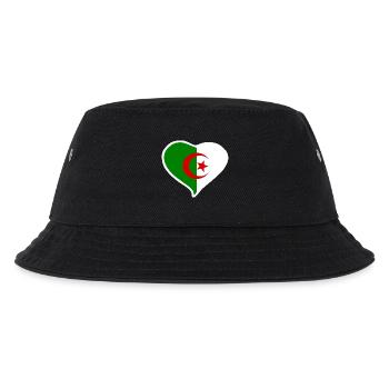 Algeria heart flag - Kids’ Bucket Hat - black - Front