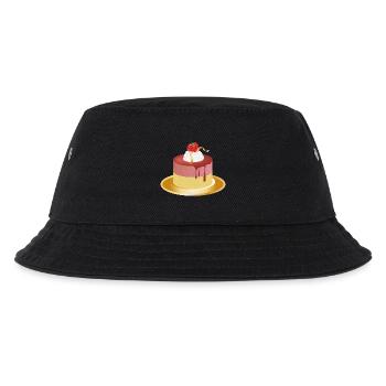 kleines Erdbeeren Törtchen mit Sahne und Blattgold - Kinder Bucket Hat - Schwarz - Vorne