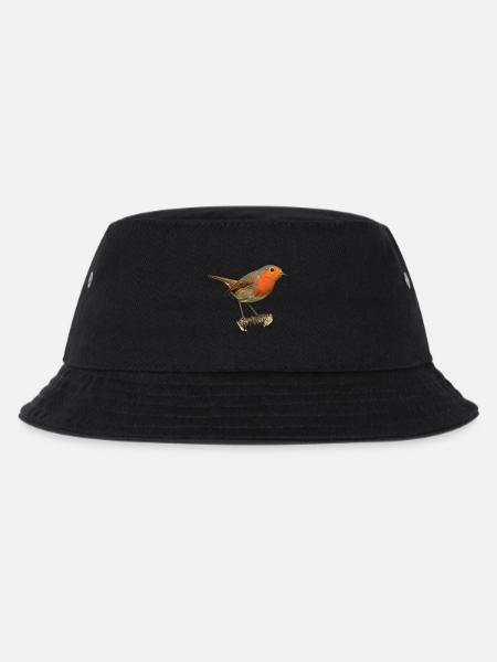 Rotkehlchen1 Robin - Kinder Bucket Hat - Schwarz