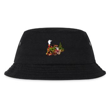 Santa mit einem Zug - Kinder Bucket Hat - Schwarz - Vorne