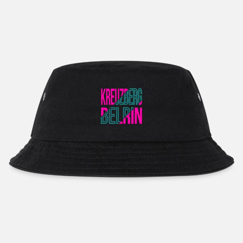 Kreuzberg Berlin Design - Kinder Bucket Hat - Schwarz