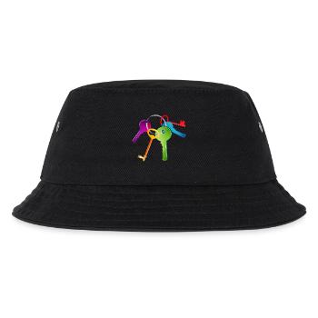 kunterbunt leuchtendes Schlüsselbund mit Schlüssel - Kinder Bucket Hat - Schwarz - Vorne