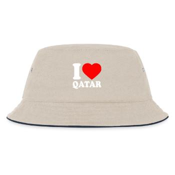 I love qatar - Kids’ Bucket Hat - ecru/navy - Front