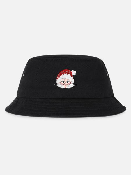 Stilvoller Santa mit Brille - Kinder Bucket Hat - Schwarz