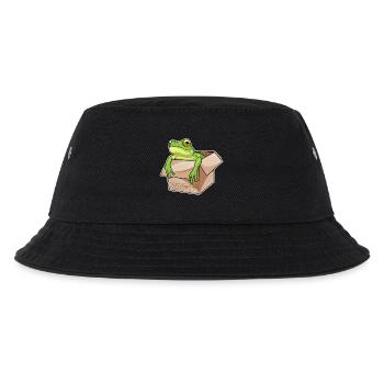 Frosch Karton - Kinder Bucket Hat - Schwarz - Vorne