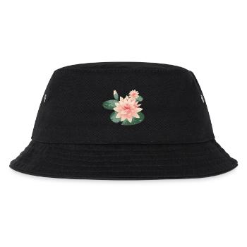 Two water lily blossoms with bud in lily pond - Kids’ Bucket Hat - black - Front