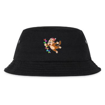 Affe Weihnachten Liane - Kinder Bucket Hat - Schwarz - Vorne