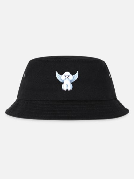 Weißer Pudel mit Engelsflügeln - Süßes - Kinder Bucket Hat - Schwarz