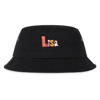 Personalisierter Lisa-Name - Kinder Bucket Hat - Schwarz - Vorne