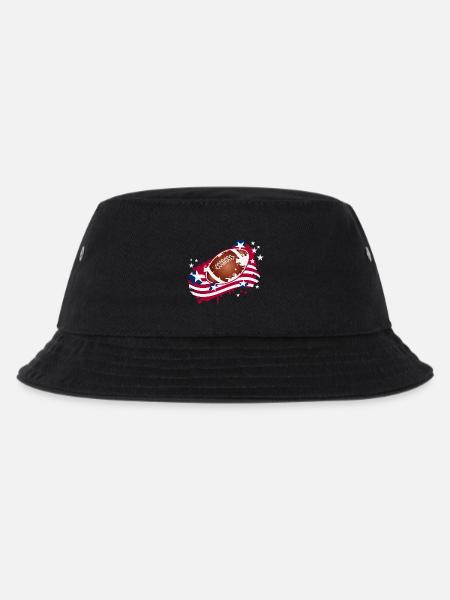 Football Graffiti Motiv mit amerikanischer Flagge - Kinder Bucket Hat - Schwarz