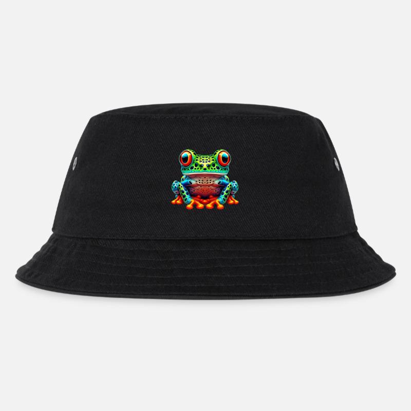 Frosch - Kinder Bucket Hat - Schwarz