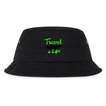 travel is life - Kinder Bucket Hat - Schwarz - Vorne