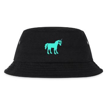 Cooles Cyan DJ Einhorn Fabelwesen Party Club Musik - Kinder Bucket Hat - Schwarz - Vorne