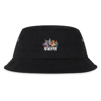 New York Skyline Graffiti Schriftzug - Kinder Bucket Hat - Schwarz - Vorne
