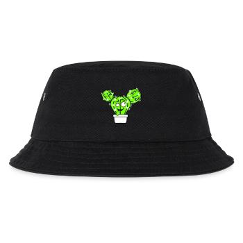 Cactus Cacti Face Prickly Funny Grimace - Kids’ Bucket Hat - black - Front