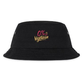 0% Vegetarian 11 - Kinder Bucket Hat - Schwarz - Vorne