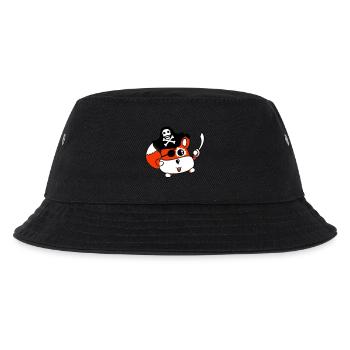 Little Cute Captain Fox Pirate Animal Eye Patch - Kids’ Bucket Hat - black - Front
