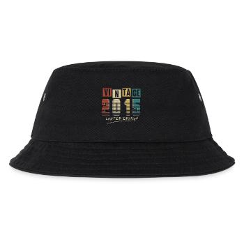 2015 Vintage 2015 born in 2015 Birthday. Year 2 - Kids’ Bucket Hat - black - Front