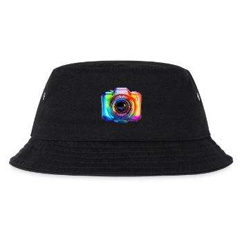 Colorful camera in modern glass design - Kids’ Bucket Hat - black - Front
