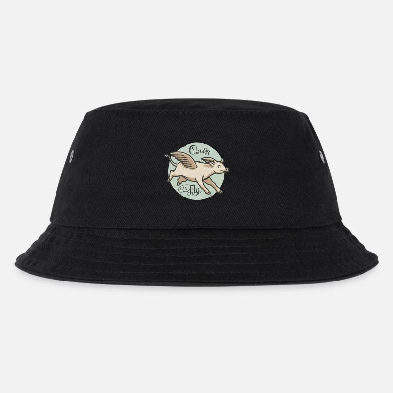 Cows can fly - Kids’ Bucket Hat - black
