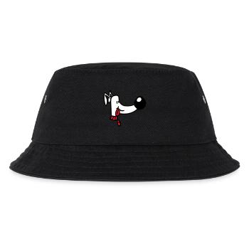 Hund Gesicht Lustig Süß Zunge Herausstrecken Kopf - Kinder Bucket Hat - Schwarz - Vorne