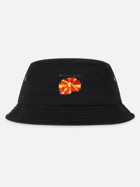 Macedonia Flag in Macedonia Map MK - Kids’ Bucket Hat - black