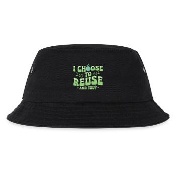 I Choose To Reuse. And you? Earth Day Planet - Kinder Bucket Hat - Schwarz - Vorne