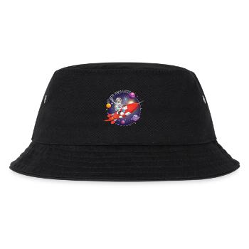 Der Astronaut und die rote Rakete im All - Kinder Bucket Hat - Schwarz - Vorne