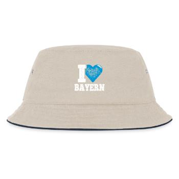 I Love Freistaat Bayern - Kinder Bucket Hat - Natur/Navy - Vorne