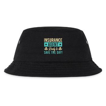 Insurance Agent Save The Day Funny Insurance - Kids’ Bucket Hat - black - Front
