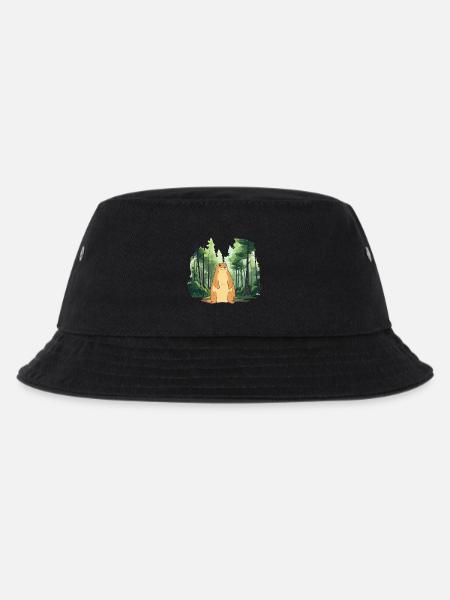 Strong groundhog nature landscape - Kids’ Bucket Hat - black