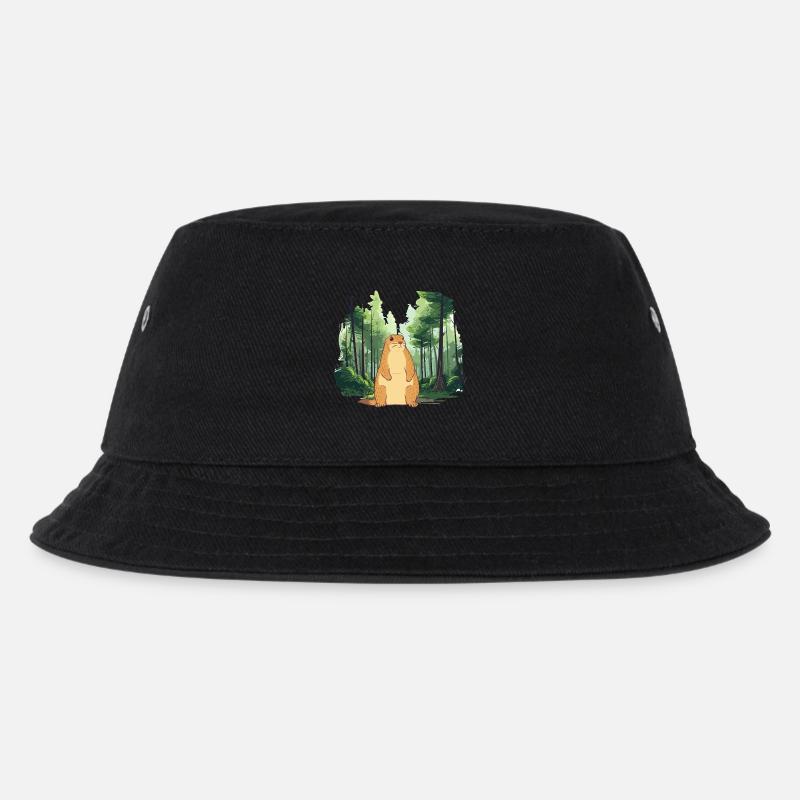 Strong groundhog nature landscape - Kids’ Bucket Hat - black