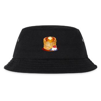 Pancakes Motif with Butter Flake and Maple Syrup - Kids’ Bucket Hat - black - Front