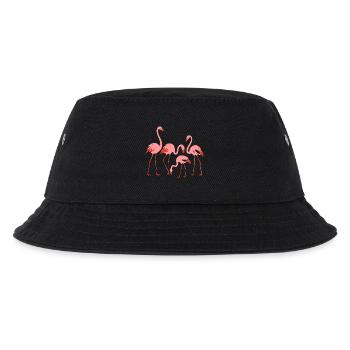 Lebendige Flamingowiese Illustration - Kinder Bucket Hat - Schwarz - Vorne
