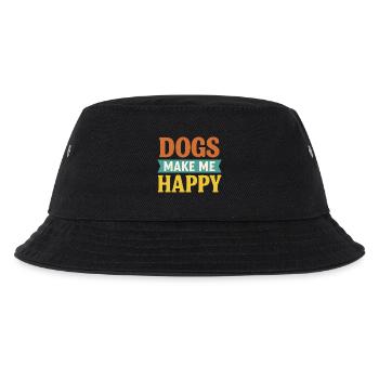 Retro Hundeliebe - Kinder Bucket Hat - Schwarz - Vorne