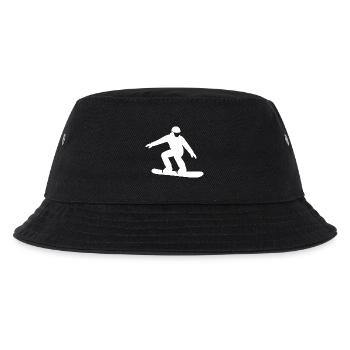 Snowboarder Silhouette Winterurlaub Wintersport - Kinder Bucket Hat - Schwarz - Vorne