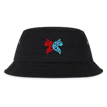 Katzen Tribal Kater Design - Kinder Bucket Hat - Schwarz - Vorne