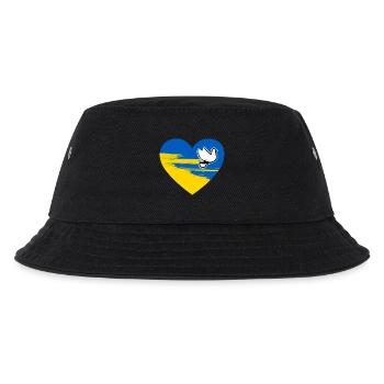 Ukraine Peace Heart Design - Kids’ Bucket Hat - black - Front