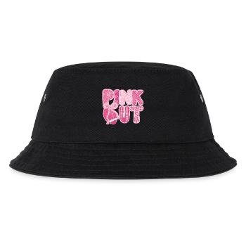 Pink Out Brustkrebs Fußball - Kinder Bucket Hat - Schwarz - Vorne