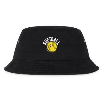 Softball illustration with heart - Kids’ Bucket Hat - black - Front
