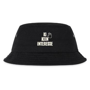Kein Interesse an KI - Kinder Bucket Hat - Schwarz - Vorne