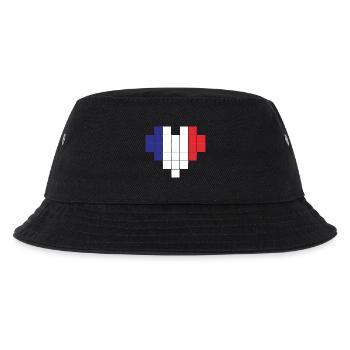 Drapeau Pixel Heart France - Bob Enfant - noir - Devant