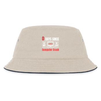 Technical Support 0 Days Since My Last PC Crash - Kinder Bucket Hat - Natur/Navy - Vorne