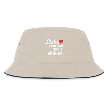 Liebe kann man nicht liken Spruch Design - Kinder Bucket Hat - Natur/Navy - Vorne
